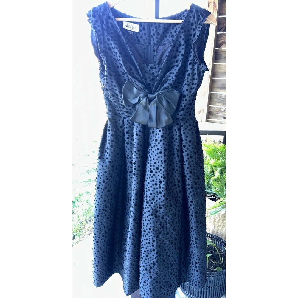 Vintage 60's Helga Dress Size 8 Black Sleeveless Midi